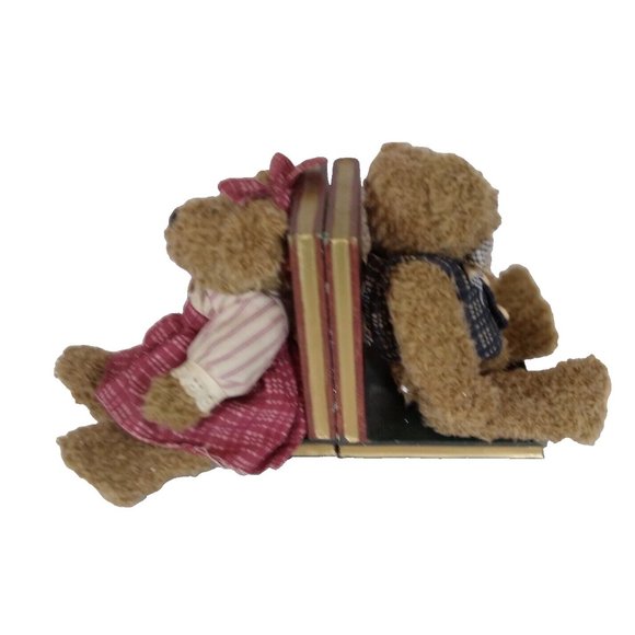 Boyds Bears Girl & Boy TEDDY BEARS Bookends Plush Stuffed Animals Books Are Fun - Picture 5 of 10